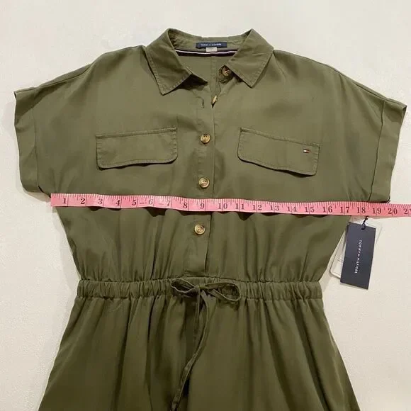 tommy hilfiger olive green dress Tommy Hilfiger Olive Green Dress in size 4. In great gently used condition